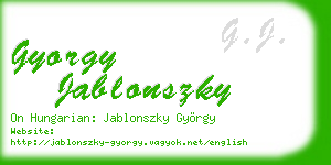 gyorgy jablonszky business card